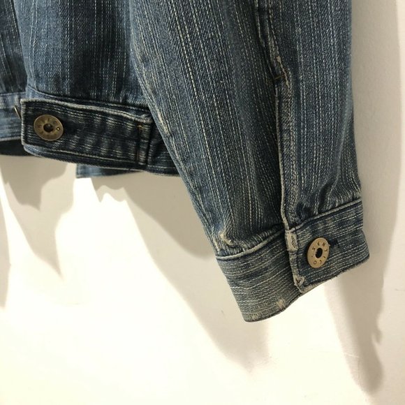 Vintage 70s Pinstripe Denim Jacket - Sentico the Legendary Jean Jacket Size: M - Picture 6 of 7